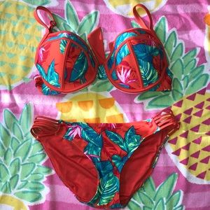 orange leaf BIKINI TOP